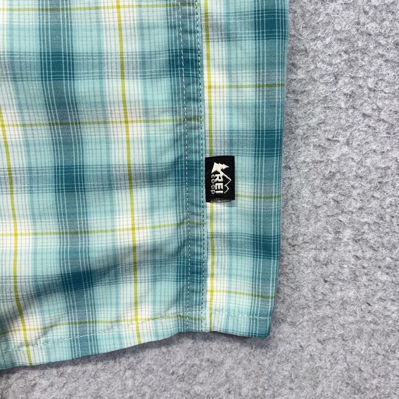 REI Co-op Sahara Long Sleeve Shirt Men’s Medium Blue Plaid Breathable Bluesign - Picture 4 of 12
